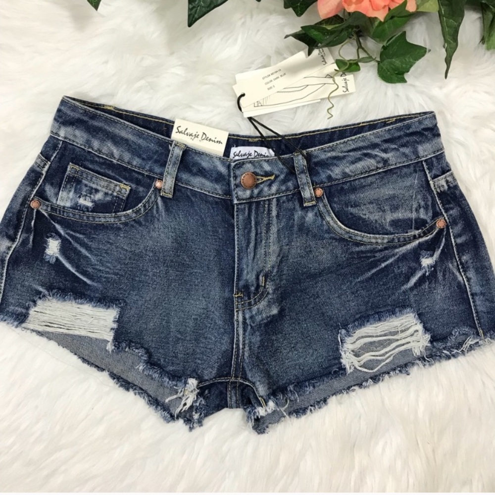 Salvaje Denim Cheeky Distressed Cut off Frayed Hem